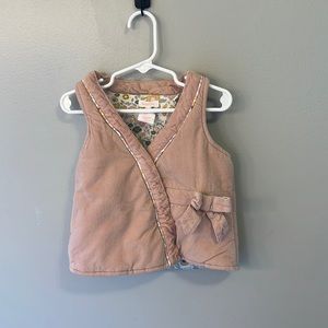 Girls Shabby Chic light pink vest with bow detail size 3T